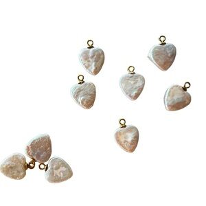 Heart-shaped natural baroque pearl charm with 18k gold plate